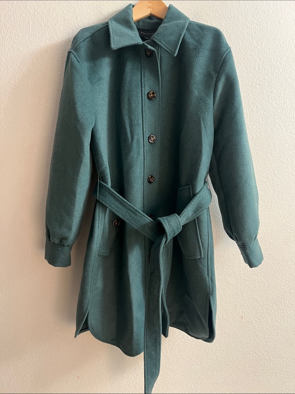 New Ann Taylor Belted Wool Blend Shirt Jacket Coat Size S, M, & L Petite